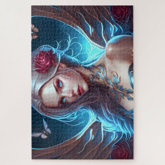 Butterflies Fantasy Fee Blumen schöne Kunst Puzzle (Vertikal)