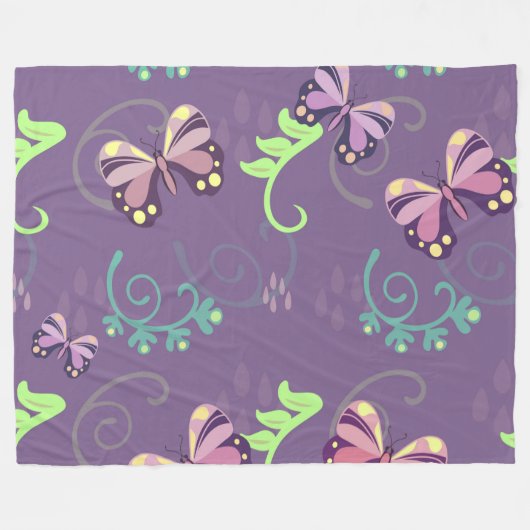 Butterflies Fleece Blanket (Vorderseite (Horizontal))