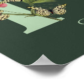 Butterflies Flower Monogram Initial H Personalized Poster (Ecke)