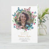 Butterflies Foto Beerdigung des Dienstprogramms Einladung (Stehend Vorderseite)