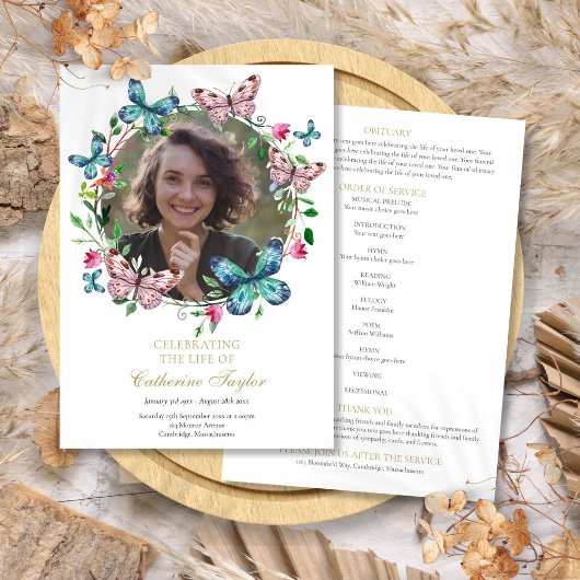 Butterflies Foto Beerdigung des Dienstprogramms Einladung