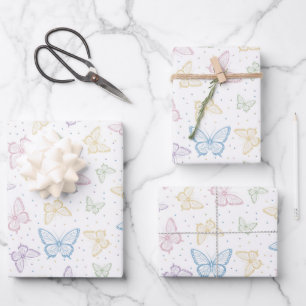 Butterflies Geburtstagsparty Shower Wedding Geschenkpapier Set