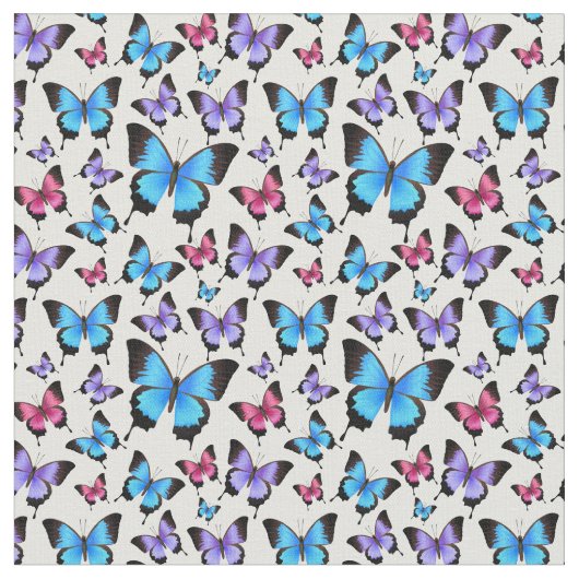Butterflies Girly Fabric Stoff (Nahaufnahme)