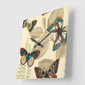 Butterflies Gliding Over Leaves Quadratische Wanduhr (Winkel)
