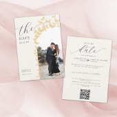 Butterflies Gold Boho Foto Arch QR Code Hochzeit Save The Date