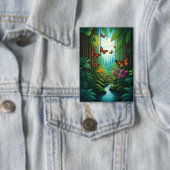 Butterflies in a Lush Jungle Button (Insitu)