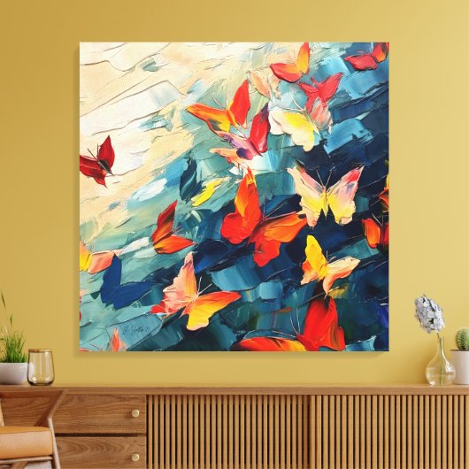 Butterflies in Motion – Expressive Abstract Flight Leinwanddruck (Insitu (Wohnzimmer))