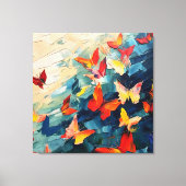 Butterflies in Motion – Expressive Abstract Flight Leinwanddruck (Vorderseite)