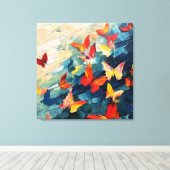 Butterflies in Motion – Expressive Abstract Flight Leinwanddruck (Insitu (Holzboden))