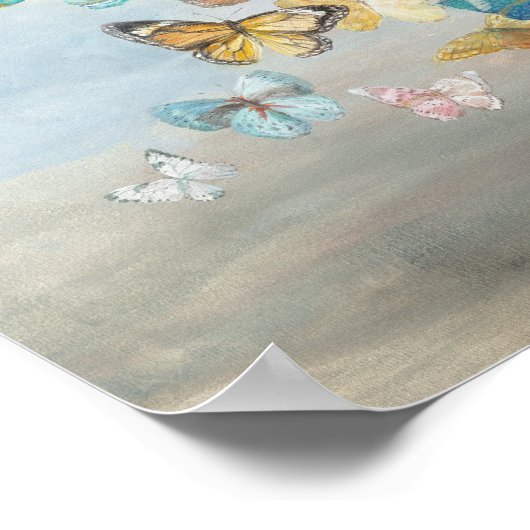 Butterflies in the Clouds Poster (Ecke)