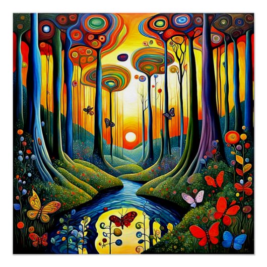 Butterflies in the forest poster (Vorderseite)