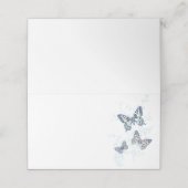 Butterflies inked hand art blue wedding guest  platzkarte (Außenseite Aufgefaltet)