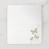 Butterflies inked hand art brown wedding guest  platzkarte (Außenseite Aufgefaltet)