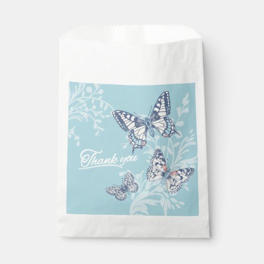 Butterflies inked Light Blue Danke Hochzeit Geschenktütchen (Vorderseite)