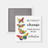 Butterflies Inspirational Quote Magnet 2"x2 (Vorderseite/Rückseite)