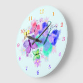 Butterflies - Joy - Spring - Customizable - Große Wanduhr (Winkel)