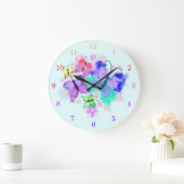Butterflies - Joy - Spring - Customizable - Große Wanduhr (Zuhause)