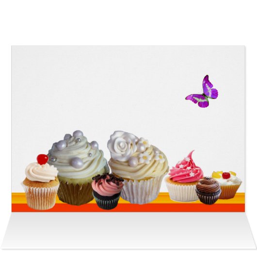 BUTTERFLIES JUMMY KUPCAKES, FARBIGER GEBURTSTAG (Innenansicht Horizontal (Oben))