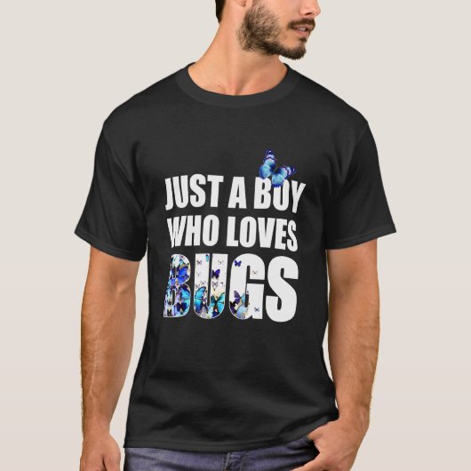 butterflies just a boy who loves bugs insects T-Shirt (Vorderseite)