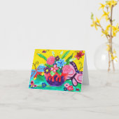 Butterflies & Ladybugs Note Card Karte (Gelbe Blume)
