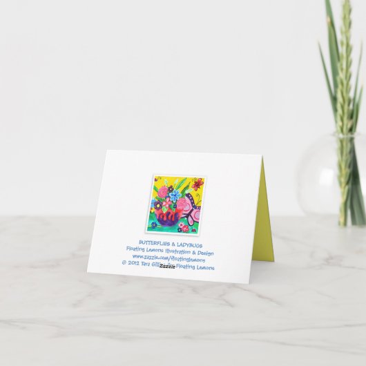 Butterflies & Ladybugs Note Card Karte (Rückseite)