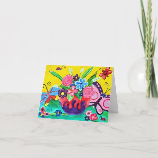Butterflies & Ladybugs Note Card Karte (Vorderseite)