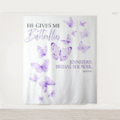 Butterflies Lavender Brautparty Backdrops Wandteppich (Vorderseite)