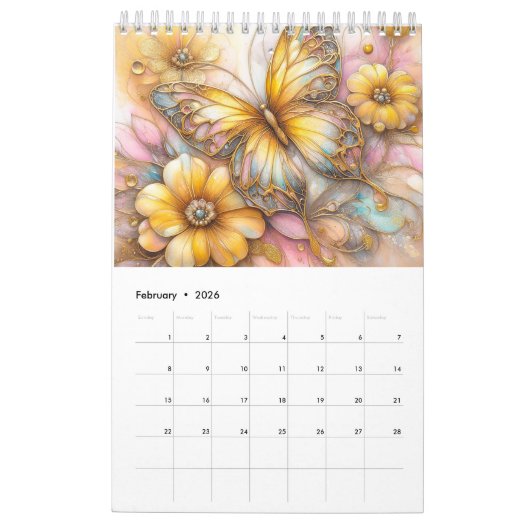 Butterflies-Malzeitalender Kalender (Feb 2026)