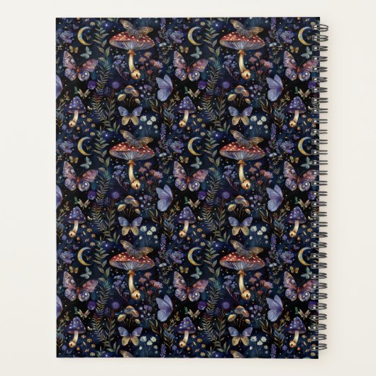 Butterflies Mushrooms & Botanical Moonlit Pattern Planer (Rückseite)