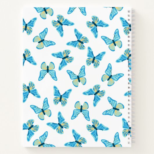 Butterflies Muster Custom Colors Graphic Notizblock (Rückseite)