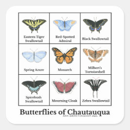 Butterflies of Chautauqua Quadratischer Aufkleber