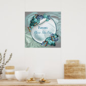 Butterflies of Paradise/Tropical Turquoise Splash Poster (Küche)
