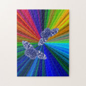 Butterflies on rainbow colors puzzle (Vertikal)