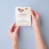 Butterflies Paradies Wasserfarbe Orange Hochzeitsr Flyer (Gruppe)
