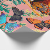 BUTTERFLIES PINK WRAPPPAPIER GESCHENKPAPIER (Ecke)