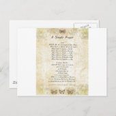 butterflies=pope francis=st. francis SIMPLE PRAYER Postkarte (Vorne/Hinten)