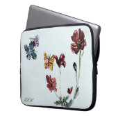 Butterflies Poppies Personalisiert floral Laptopschutzhülle (Vorderseite Links)