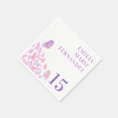 Butterflies Quinceañera Napkins Serviette (Ecke)