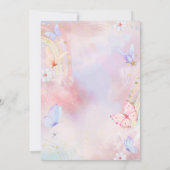 Butterflies Rainbow Floral Unicorn Kinderdusche Einladung (Rückseite)