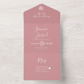 Butterflies Rose Earthy Wedding All In One Einladung (Innen Boden)