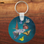 butterflies sobriety symbol acrylic round keychain schlüsselanhänger (Vorderseite)