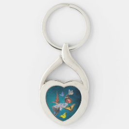 butterflies sobriety symbol metal keychain schlüsselanhänger