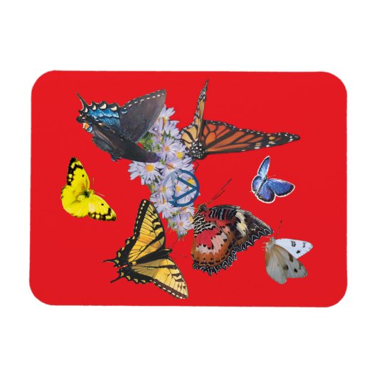 butterflies sobriety symbol rectangle magnet (Horizontal)