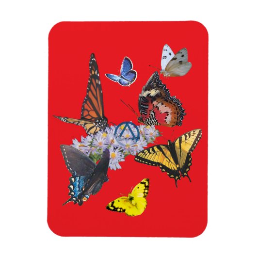 butterflies sobriety symbol rectangle magnet (Vertikal)