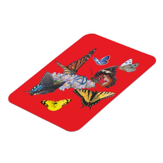 butterflies sobriety symbol rectangle magnet (Linke Seite)