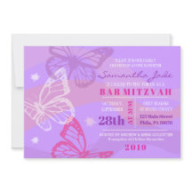 BUTTERFLIES & STARS Bat Mitzvah Einladung