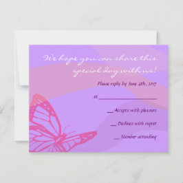 BUTTERFLIES & STARS Bat Mitzvah Reply Card RSVP Karte