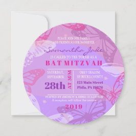 BUTTERFLIES & STARS Runder Bat Mitzvah Einladung