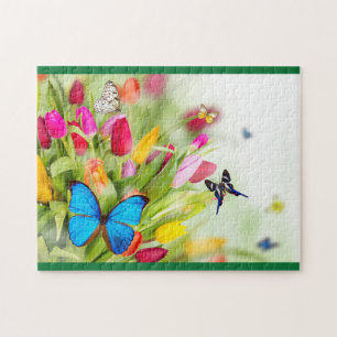Butterflies & Tulpen-Puzzle Puzzle