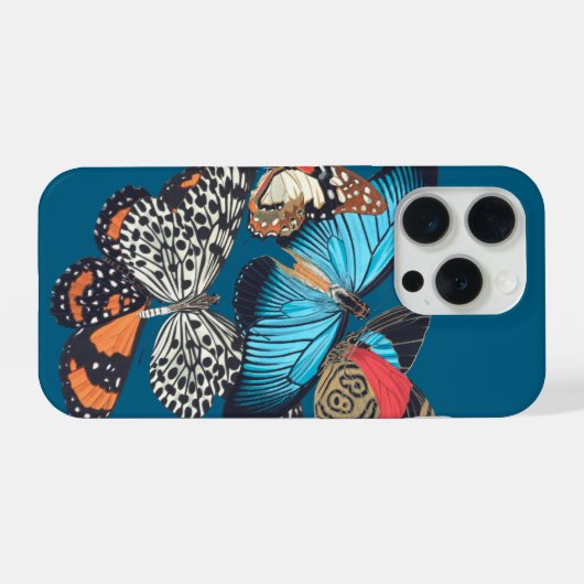 Butterflies Vintage iPhone Hülle (Rückseite (Horizontal))